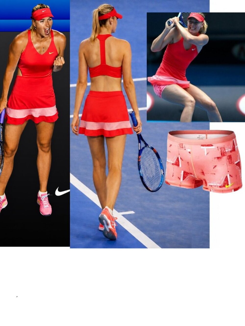 NWT STRIKING Nike Maria Sharapova Tennis DRESS w/ BRA + SHORTSs skirt S Small